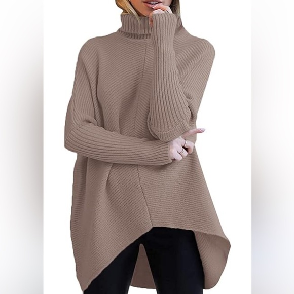 Cozy Tan Turtleneck Sweater - Picture 1 of 4